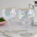 Προσαρμοσμένη Luster Colored Gold Rimmed Gin Balloon Glasses